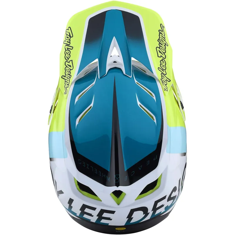 Troy Lee Designs D4 Composite Full Face MTB Helmet White/ Green-5
